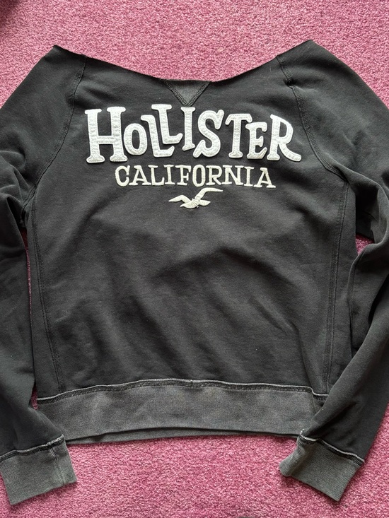 Hollister Tops - Hollister Black Pullover with White Logo Detail